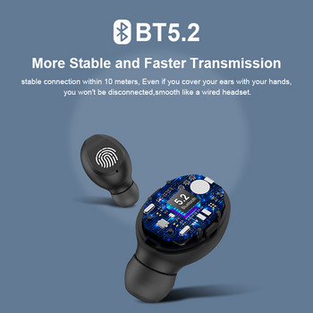 RUSAM BL31 Bluetooth слушалка TWS безжични слушалки Smart Touch Control Game Earbuds Активно шумопотискане Спортни слушалки