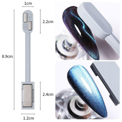 1gab dubultgalvu nagu mākslas magnēts Cat Eye želejai magnētiski mirdzoši dizaini magnētisko nūju dēlis 3D līnijas lakas nagu mākslas instrumenti