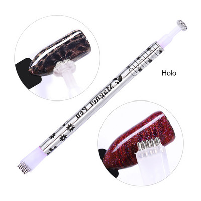 LILYCUTE Magnet Stick s dvostrukom glavom 9D Cat Magnetic for Nail Gel Polish Line Strip Effect Jaka magnetska olovka Alati