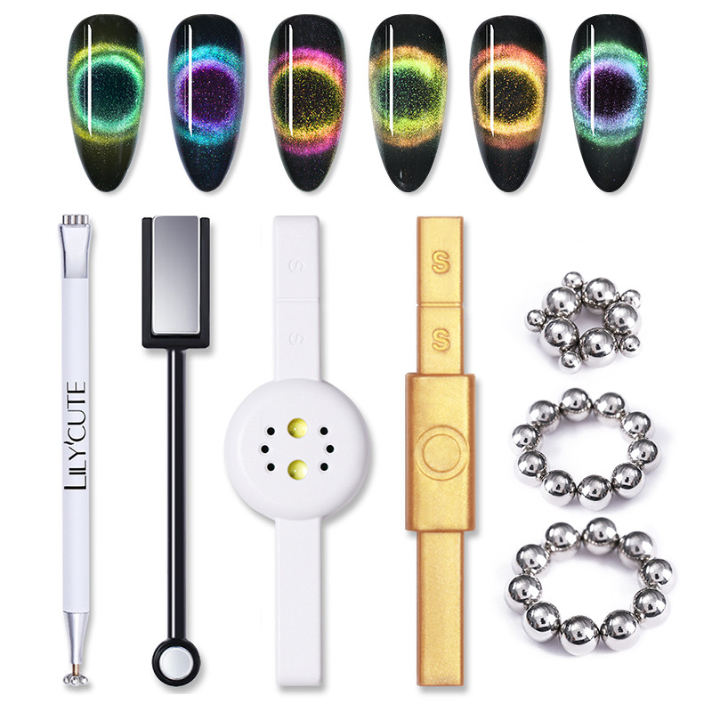 LILYCUTE Magnet Stick s dvostrukom glavom 9D Cat Magnetic for Nail Gel Polish Line Strip Effect Jaka magnetska olovka Alati