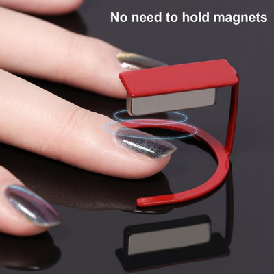 Praktiline küünekunsti magnetklamber Kõrge magnetiga käed-vabad Spin Cat Eye geellaki hoidja Kosmeetikakronstein küüntele võimas magnet