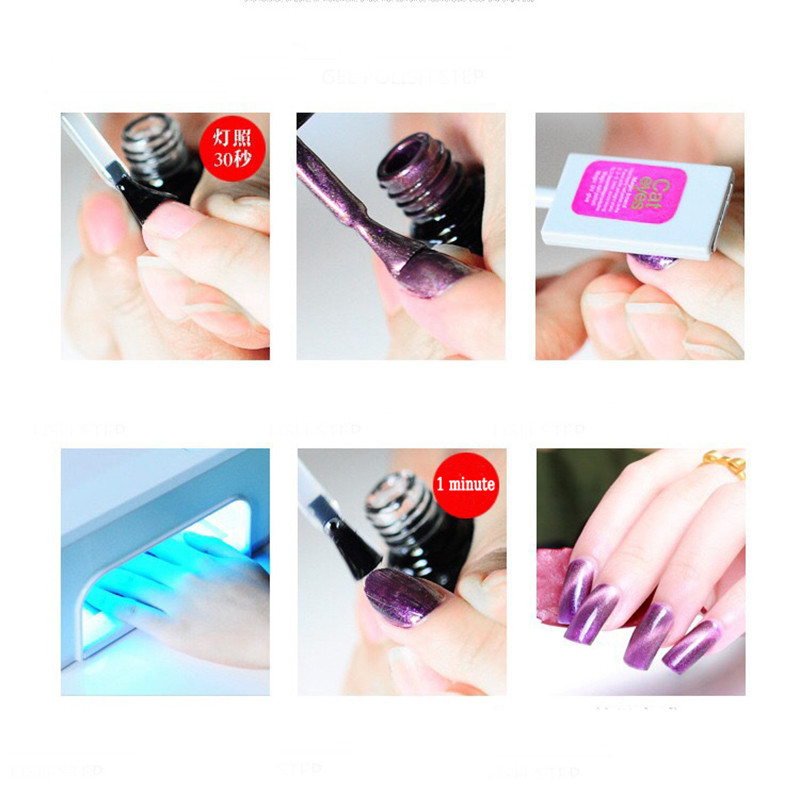 12 buc Magnet pentru ochi de pisică, cu efect puternic, placă stick magnetică pentru ochi de pisică 9D, kit de pix cu efect de bandă 3D pentru ochi de pisică, pentru arta unghiilor cu gel