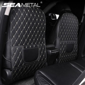 Covorașe anti-lovitură din piele PU pentru mașină Husă de protecție pentru spate scaun auto Organizator pentru scaune din spate auto cu buzunare de depozitare Accesorii interioare