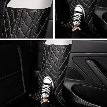 За Tesla Model 3 2бр. Car B Pilar Anti-kick Pad Leather Protector Anti-dirty Pad Mat Interior Modified Decoration Accessories