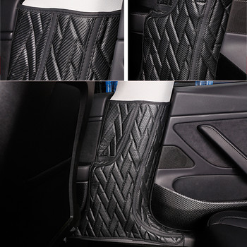 Για Tesla Model 3 2 τμχ Car B Pillar Anti-kick Pad Δερμάτινο προστατευτικό Αντι-βρώμικο Pad Mat Εσωτερικά τροποποιημένα αξεσουάρ διακόσμησης