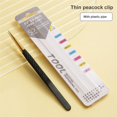 Šiljasta pinceta, štipaljka, pinceta za volumen trepavica, profesionalni alat za cijepljenje obrva od nehrđajućeg čelika, pojedinačne zakrivljene trake