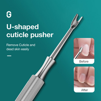 MR.GREEN Multi-Function Nail Care Tools Cuticle Pusher Nail Dirt Cleaner Double Headed Design Pry Up Nails Trimmer για τα νύχια