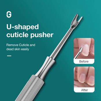 MR.GREEN Multi-Function Nail Care Tools Cuticle Pusher Nail Dirt Cleaner Double Headed Design Pry Up Nails Trimmer για τα νύχια