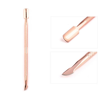 Împingător de cuticulă din metal din oțel inoxidabil, cu două fețe