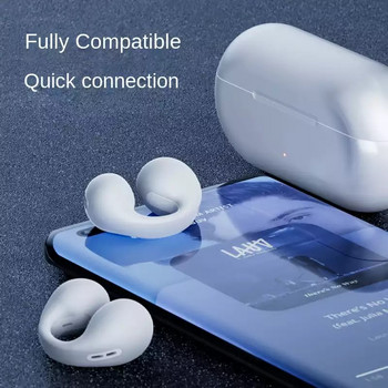 Слушалки TWS с костна проводимост Bluetooth слушалки Спортни слушалки водоустойчиви, намаляване на шума от hi-fi стерео микрофон
