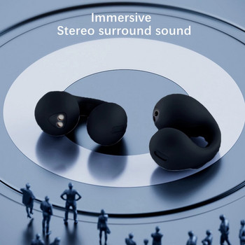 TWS Ακουστικά οστικής αγωγιμότητας Ακουστικά Bluetooth Αθλητικά ακουστικά αδιάβροχα, hi fi στερεοφωνικό μικρόφωνο μείωση θορύβου