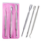 3 τμχ Ανοξείδωτο ατσάλι Εργαλεία μανικιούρ κουρευτικής κοπής νυχιών Dead Skin Remover Cuticle Nipper Spoon Dual-end Trimmer Cutter Clipper Clipper