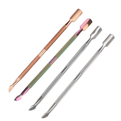 Împingător pentru cuticulă pentru unghii cu două fețe Dispozitiv pentru îndepărtarea cuticulelor din oțel inoxidabil Pilă pentru unghii Piele moartă Pedichiură Instrument de curățare pentru îngrijirea manichiurii