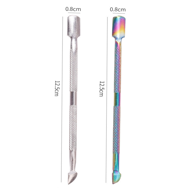 Împingător pentru cuticulă pentru unghii cu două fețe Dispozitiv pentru îndepărtarea cuticulelor din oțel inoxidabil Pilă pentru unghii Piele moartă Pedichiură Instrument de curățare pentru îngrijirea manichiurii