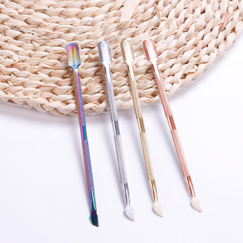 Împingător pentru cuticulă pentru unghii cu două fețe Dispozitiv pentru îndepărtarea cuticulelor din oțel inoxidabil Pilă pentru unghii Piele moartă Pedichiură Instrument de curățare pentru îngrijirea manichiurii