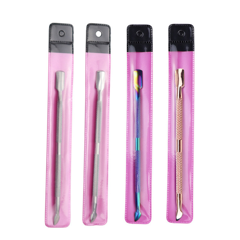 Împingător pentru cuticulă pentru unghii cu două fețe Dispozitiv pentru îndepărtarea cuticulelor din oțel inoxidabil Pilă pentru unghii Piele moartă Pedichiură Instrument de curățare pentru îngrijirea manichiurii