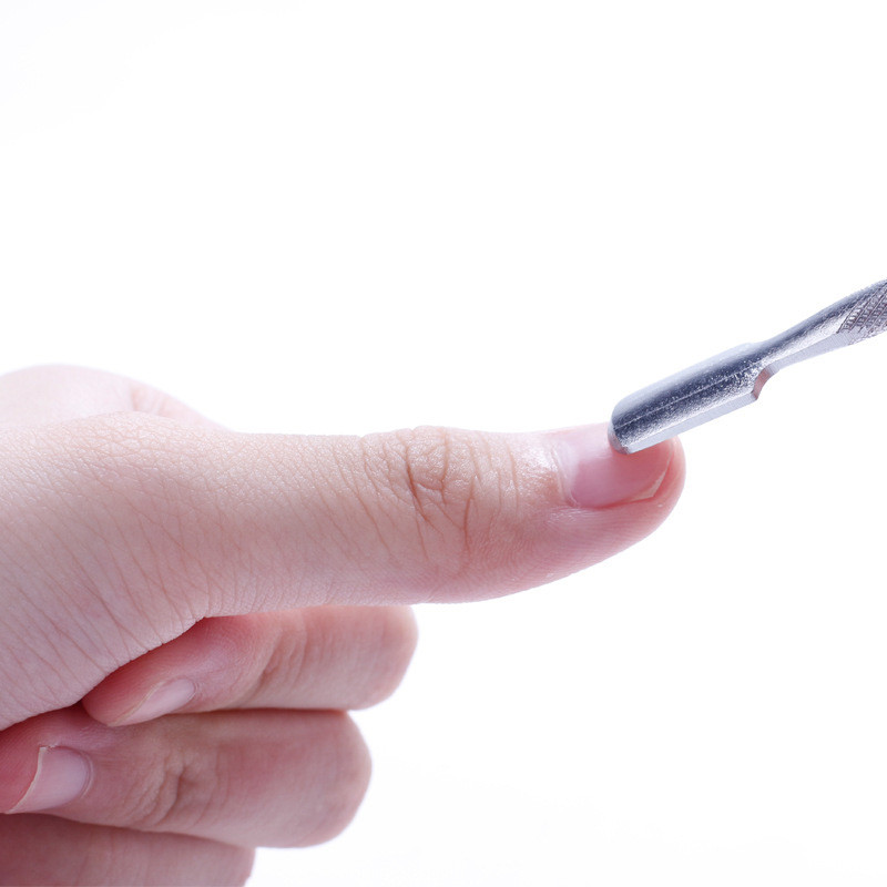 Împingător pentru cuticulă pentru unghii cu două fețe Dispozitiv pentru îndepărtarea cuticulelor din oțel inoxidabil Pilă pentru unghii Piele moartă Pedichiură Instrument de curățare pentru îngrijirea manichiurii