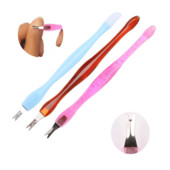 1 bucată din oțel inoxidabil pentru unghii cuticule împingătoare furculiță de artă instrument de manichiură pentru tăiat piele moartă furculiță unghii împingător tuns dispozitiv de îndepărtare a cuticulelor