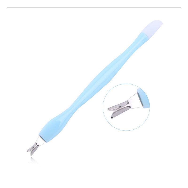 1 bucată din oțel inoxidabil pentru unghii cuticule împingătoare furculiță de artă instrument de manichiură pentru tăiat piele moartă furculiță unghii împingător tuns dispozitiv de îndepărtare a cuticulelor