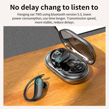 TWS Bluetooth 5.3 Ακουστικά True Wireless Headphones with Mic Touch Control Earbuds Μείωση θορύβου Earhooks Αδιάβροχα ακουστικά