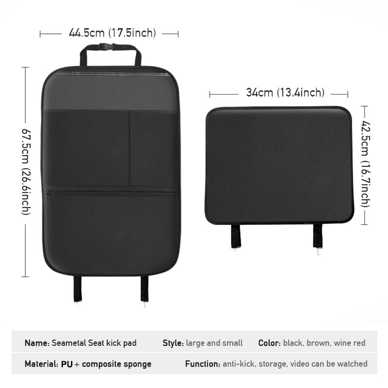 Piele PU Anti lovitură Pad Impermeabil Scaun Mașină Husă de protecție pentru spate Covorașe anti zgârieturi pentru copii Animal de companie cu fermoar Saci de depozitare