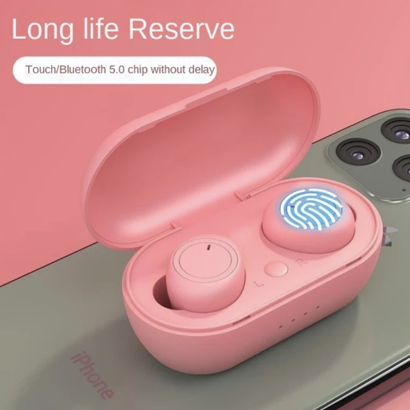 Căști fără fir TWS Căști Bluetooth Control tactil Căști sport Microfon funcționează pe toate telefoanele inteligente Căști cu muzică