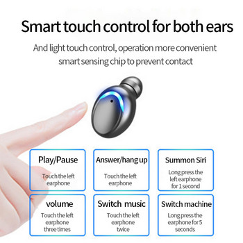 F9 Безжични слушалки Bluetooth 5.0 TWS LED Dislpaly Бинаурални слушалки Водоустойчиви HD Calling CVC 8.0 Слушалки за намаляване на шума