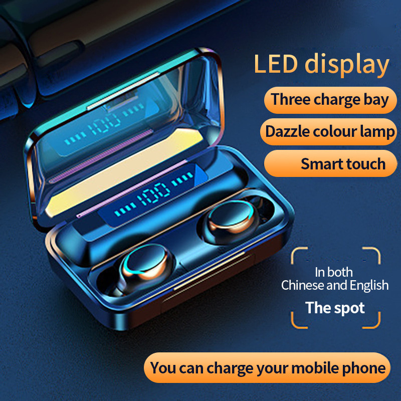 Ασύρματα ακουστικά F9 Bluetooth 5.0 TWS LED Dislpaly Αδιάβροχα ακουστικά HD Calling CVC 8.0 Ακουστικά μείωσης θορύβου