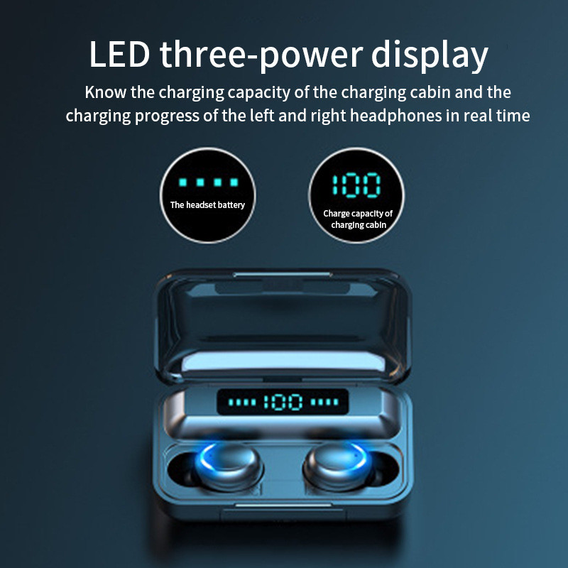 Ασύρματα ακουστικά F9 Bluetooth 5.0 TWS LED Dislpaly Αδιάβροχα ακουστικά HD Calling CVC 8.0 Ακουστικά μείωσης θορύβου