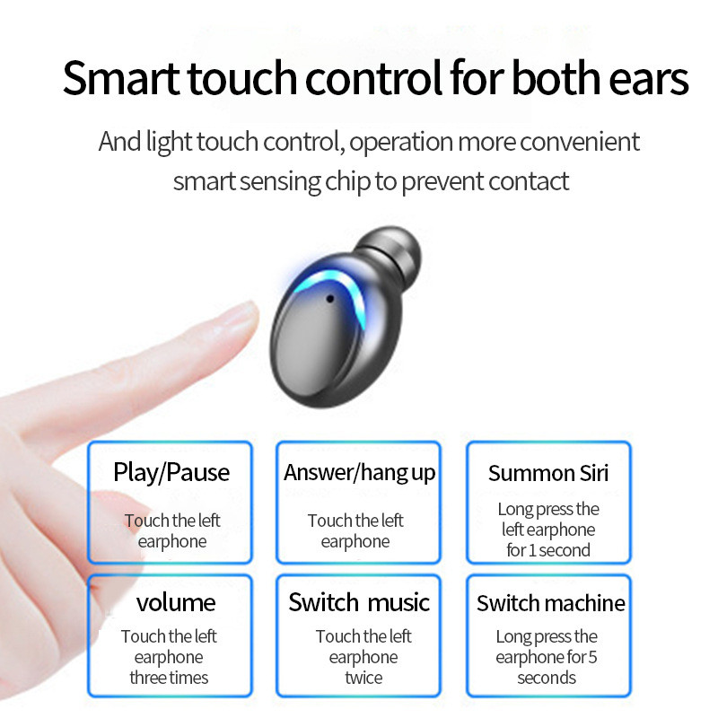 Ασύρματα ακουστικά F9 Bluetooth 5.0 TWS LED Dislpaly Αδιάβροχα ακουστικά HD Calling CVC 8.0 Ακουστικά μείωσης θορύβου