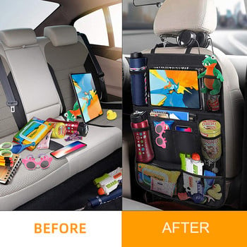 Органайзер за задната седалка на кола с държач за таблет със сензорен екран Автоматична задна седалка Калъф за съхранение Протектор за пътуване Деца, малки деца