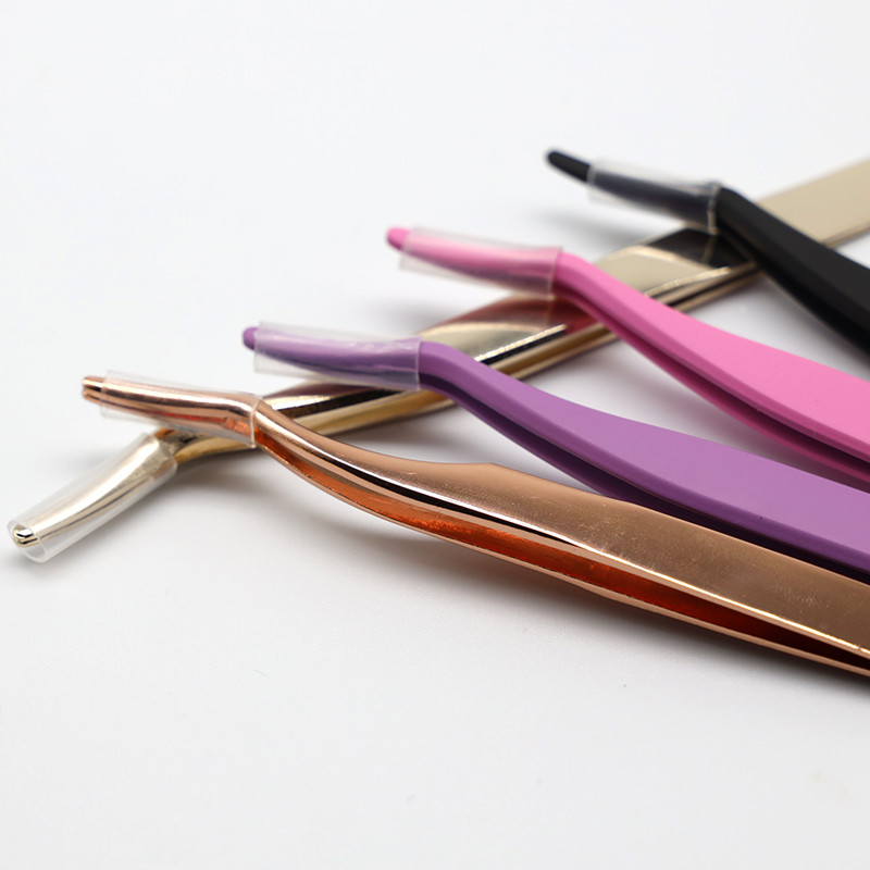 Pensetă pentru gene din oțel inoxidabil, profesională pentru extensie de gene, decor auriu, pensetă antistatică pentru sprâncene, extensie pentru gene