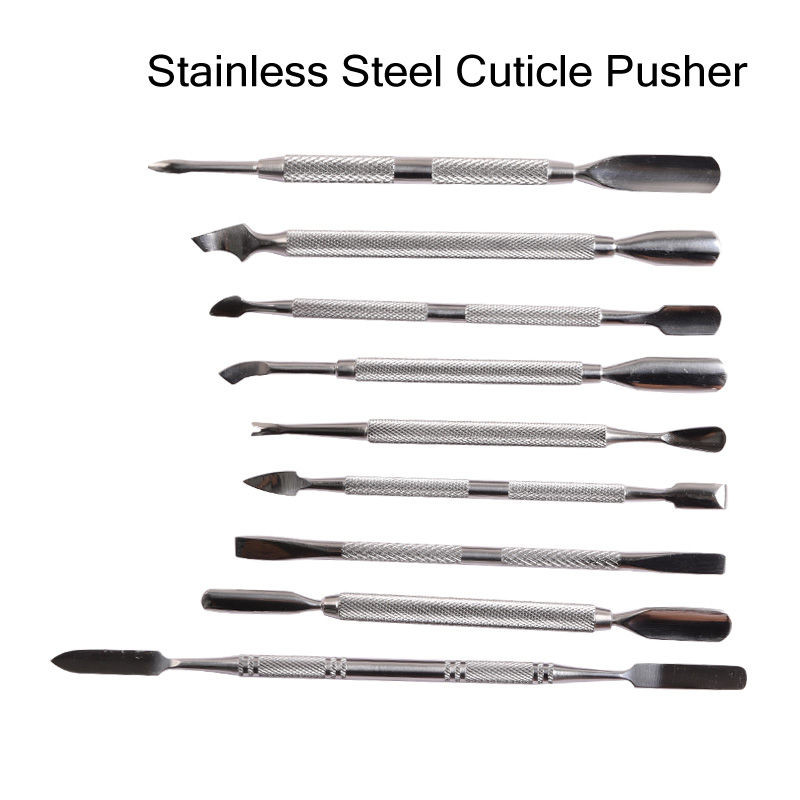 Biutee 1 buc Dispozitiv de împingere a cuticulelor din oțel inoxidabil cu două capete Dispozitiv de îndepărtare a împingerii pielii moarte pentru pedichiură, manichiură, accesoriu pentru curățarea unghiilor