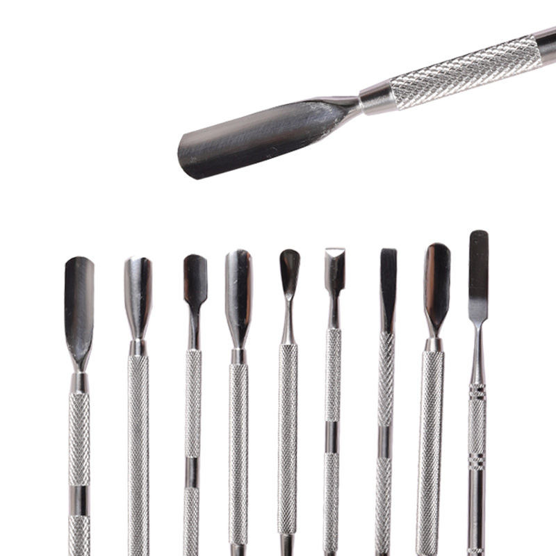 Biutee 1 buc Dispozitiv de împingere a cuticulelor din oțel inoxidabil cu două capete Dispozitiv de îndepărtare a împingerii pielii moarte pentru pedichiură, manichiură, accesoriu pentru curățarea unghiilor