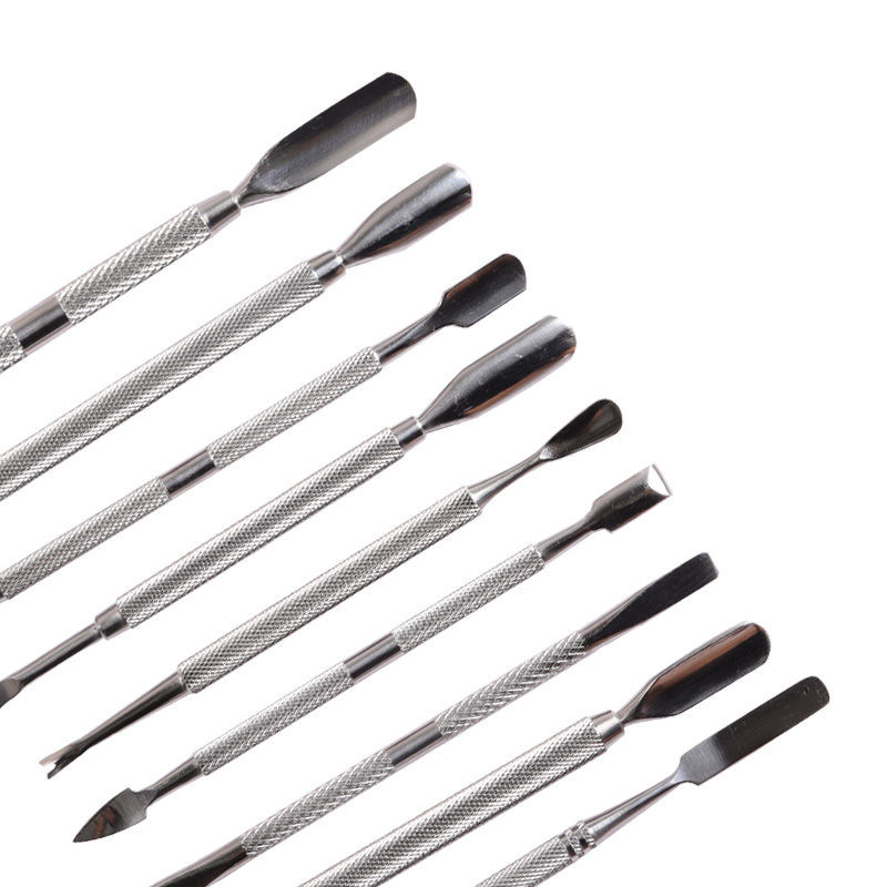 Biutee 1 buc Dispozitiv de împingere a cuticulelor din oțel inoxidabil cu două capete Dispozitiv de îndepărtare a împingerii pielii moarte pentru pedichiură, manichiură, accesoriu pentru curățarea unghiilor