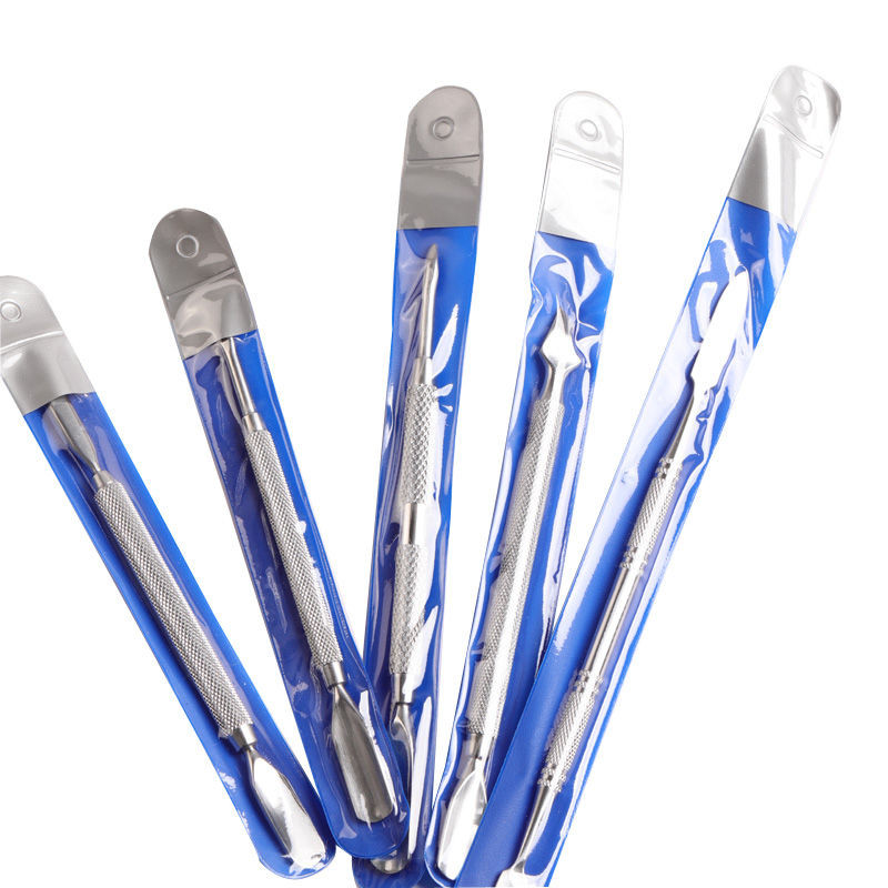 Biutee 1 buc Dispozitiv de împingere a cuticulelor din oțel inoxidabil cu două capete Dispozitiv de îndepărtare a împingerii pielii moarte pentru pedichiură, manichiură, accesoriu pentru curățarea unghiilor