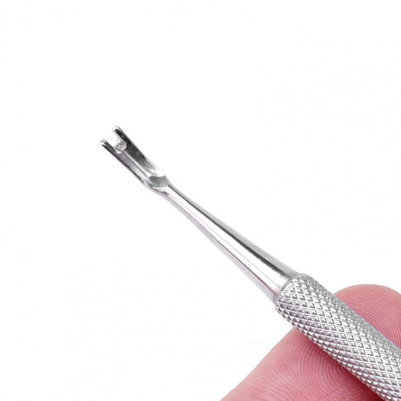 Furculiță pentru piele moartă, lustruit manual, furculiță pentru manichiură, oțel inoxidabil, pentru îngrijirea unghiilor, instrument practic de îngrijire a unghiilor, pentru îndepărtarea pielii moarte