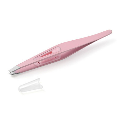 Pensetă pentru sprâncene roz Pensetă pentru extensie de gene din oțel inoxidabil pentru îndepărtarea părului sprâncenelor Clip înclinată Instrument de frumusețe pentru machiaj