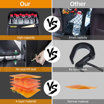 Среден органайзер за предна седалка на кола Висококачествена кожена ръчна чанта за кола Съхранение Органайзер за седалка Чанта за съхранение за автомобилен интериор