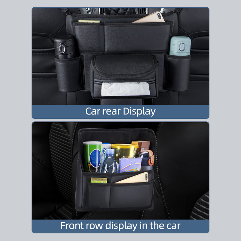 Organizator de mijloc pentru scaunul din față auto Depozitare geantă de mână din piele de înaltă calitate Organizator de scaune geantă de depozitare pentru interiorul auto