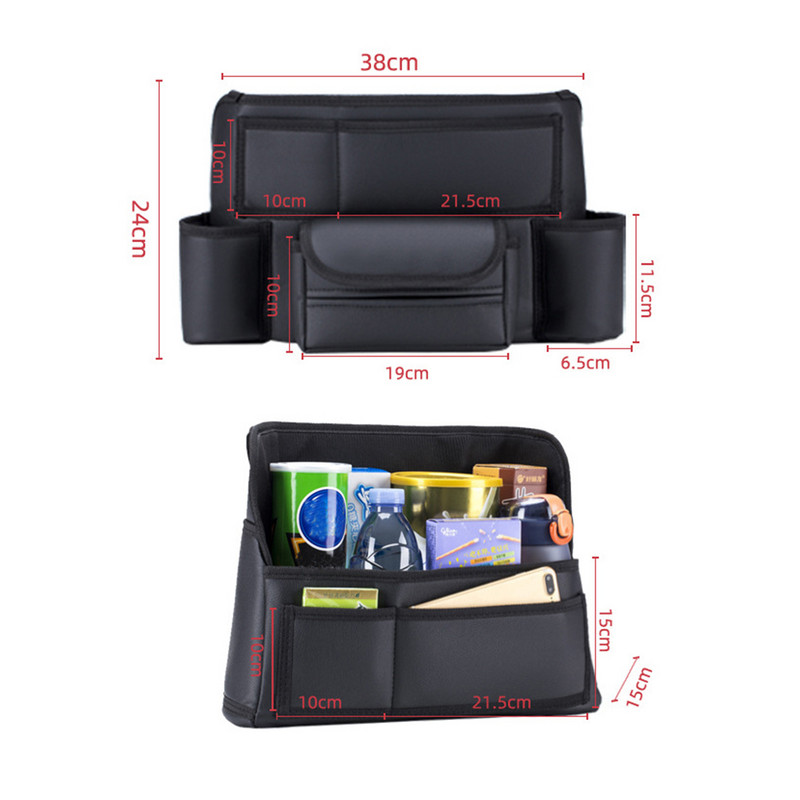 Organizator de mijloc pentru scaunul din față auto Depozitare geantă de mână din piele de înaltă calitate Organizator de scaune geantă de depozitare pentru interiorul auto