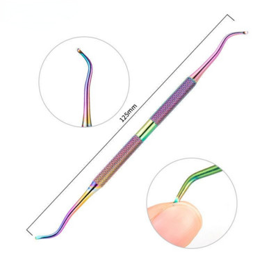 Cuticle Pusher nagų lako valiklis nerūdijančio plieno Profesionalus odelių grandiklis Rankų nagai Kojų nagai Valomi manikiūro įrankiai