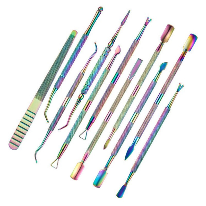 Cuticle Pusher nagų lako valiklis nerūdijančio plieno Profesionalus odelių grandiklis Rankų nagai Kojų nagai Valomi manikiūro įrankiai