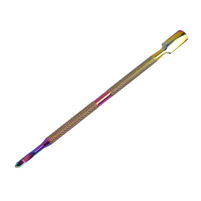 1 Dviejų galvų manikiūro pirštų odelių stūmimo ranka Dead Skin Nagų dailės odelių šalinimas nerūdijančio plieno pedikiūro nagų valymo priemonė