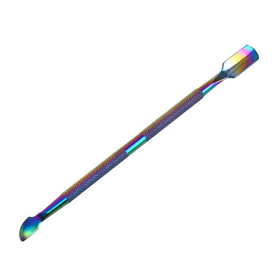 1 Dviejų galvų manikiūro pirštų odelių stūmimo ranka Dead Skin Nagų dailės odelių šalinimas nerūdijančio plieno pedikiūro nagų valymo priemonė