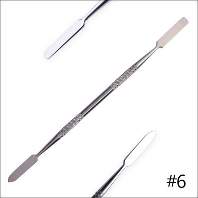 1 Dviejų galvų manikiūro pirštų odelių stūmimo ranka Dead Skin Nagų dailės odelių šalinimas nerūdijančio plieno pedikiūro nagų valymo priemonė