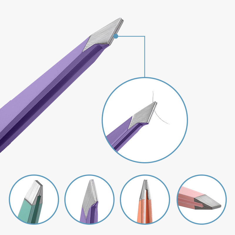 6 vnt antakių pincetai nerūdijančio plieno plaukelių šalinimo makiažo įrankių rinkinys su maišelio žirklių antgaliu / įstrižu galu / plokščiu antgaliu Pinzas Pincet