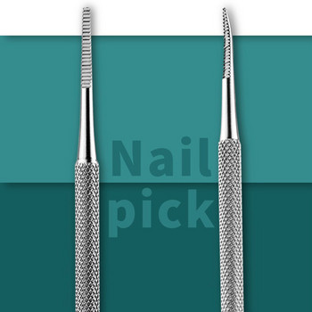 Ανοξείδωτο ατσάλι Διόρθωση λίμες νυχιών με διπλό άκρο Paronychia Nail Care Manicure Pedicure Nail Clean Foot Tool