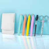 1 rinkinys nerūdijančio plieno antakių pincetų veidui / įaugusiems plaukams, įtvarai plaukams šalinti antakių plėšiklis su kelioninio dėklo įrankiais