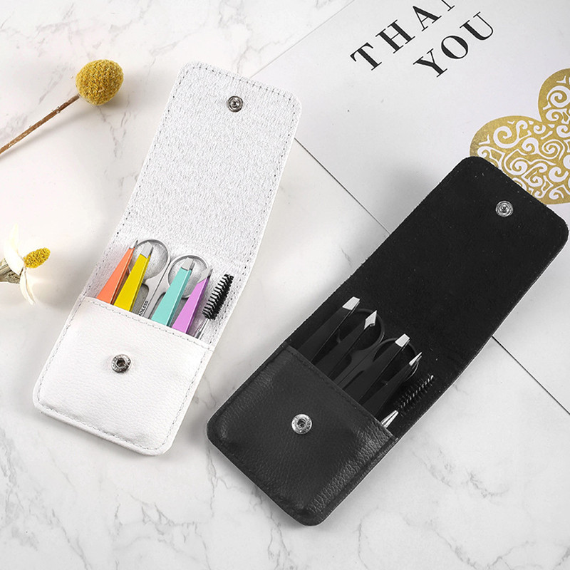 1 rinkinys nerūdijančio plieno antakių pincetų veidui / įaugusiems plaukams, įtvarai plaukams šalinti antakių plėšiklis su kelioninio dėklo įrankiais